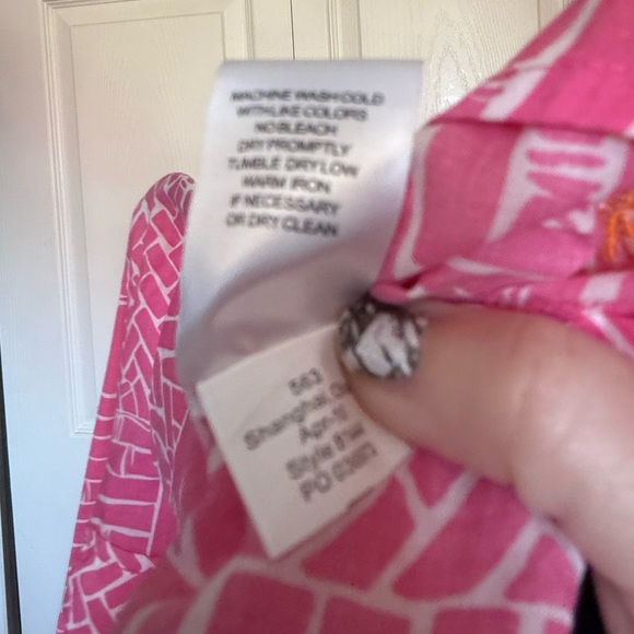 Stunning Lilly Pulitzer Pink & Orange Dress with Attached Belt - L - Picture 6 of 6